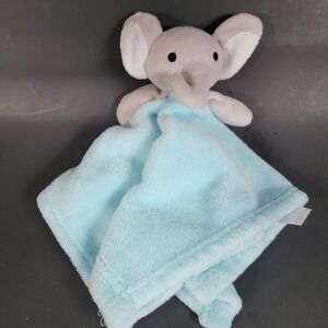 Cutie Pie Soft Elephant Aqua Blue Baby Lovey Security Blanket 14"